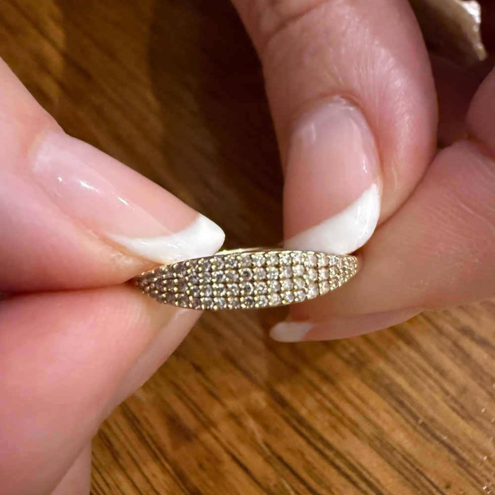 Mejuri Pave Slim Signet Ring, Size 7